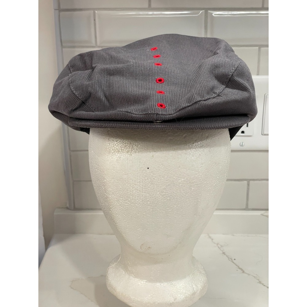 Vintage Y2K Volcom Gals Flat Cap Hat Women One Size Gray Corduroy Newsboy New